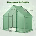 GOPLUS Gewächshaus Winterfest, begehbares Foliengewächshaus mit PE-Abdeckung & Metallrahmen, Tomatengewächshaus mit Rolltür & Fenster, Treibhaus für Blumen, Gemüse & Setzlinge, 179 x 100 x 167 cm - Thumbnail 6