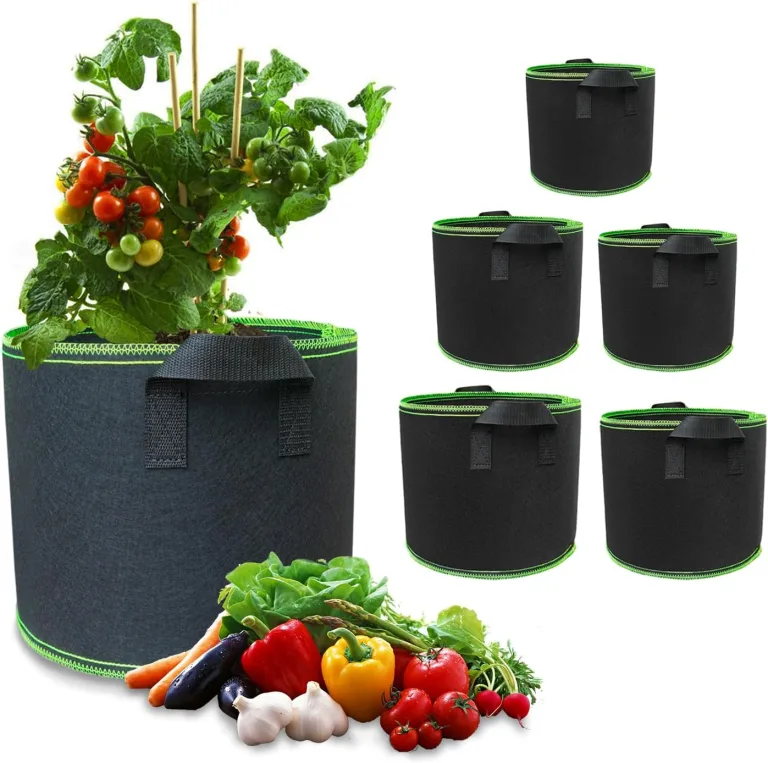 Pflanzsack 5 Stück 12l 20l 30l Vliesstoff Pflanzbeutel Stofftopf, Verdickte Atmungsaktive Stofftöpfe mit Griffe für Tomaten Pflanzen Gemüse Blumen Erdbeeren Pflanzbeutel Gewächshaus Garten Grow Bag – Bild 9
