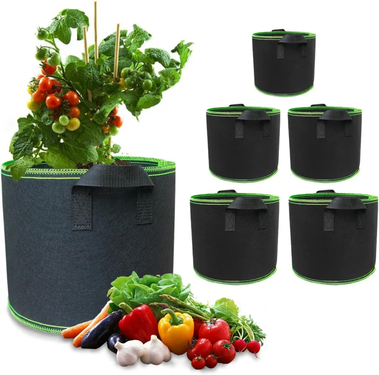 Pflanzsack 5 Stück 12l 20l 30l Vliesstoff Pflanzbeutel Stofftopf, Verdickte Atmungsaktive Stofftöpfe mit Griffe für Tomaten Pflanzen Gemüse Blumen Erdbeeren Pflanzbeutel Gewächshaus Garten Grow Bag – Bild 1