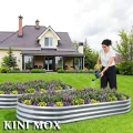 2 Stück Hochbeet Metall 240×120×29 cm Pflanzbeet Gartenbeet aus Verzinktem Stahl Pflanzkasten für Gemüse, Blumen, Kräuter, Oval, 240×120×29 cm (8x4x1 FT) 2Pcs Raised Bed - Thumbnail 10