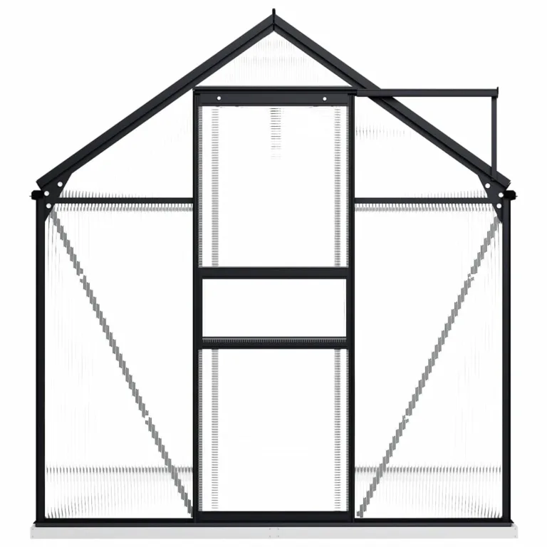 Begehbares Gewächshaus aus Polycarbonat mit Aluminium Fundamentrahmen für Garten 190x190x202cm 3,61m² Grow House mit Fundament Bodenbefestigung für Pflanzen und Gartenhaus – Bild 3