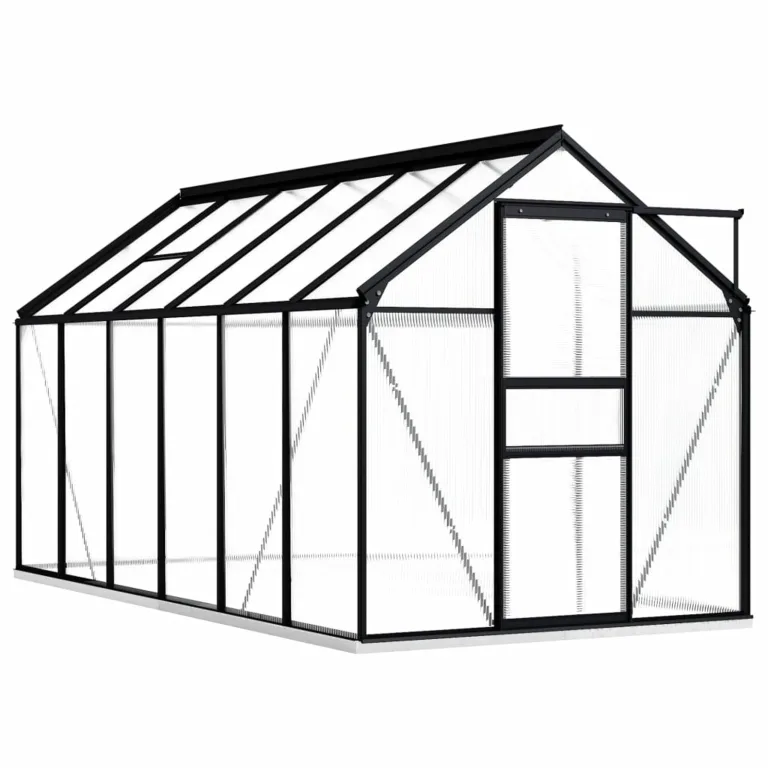 Begehbares Gewächshaus aus Polycarbonat mit Aluminium Fundamentrahmen für Garten 190x190x202cm 3,61m² Grow House mit Fundament Bodenbefestigung für Pflanzen und Gartenhaus – Bild 6