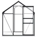 Begehbares Gewächshaus aus Polycarbonat mit Aluminium Fundamentrahmen für Garten 190x190x202cm 3,61m² Grow House mit Fundament Bodenbefestigung für Pflanzen und Gartenhaus - Thumbnail 4