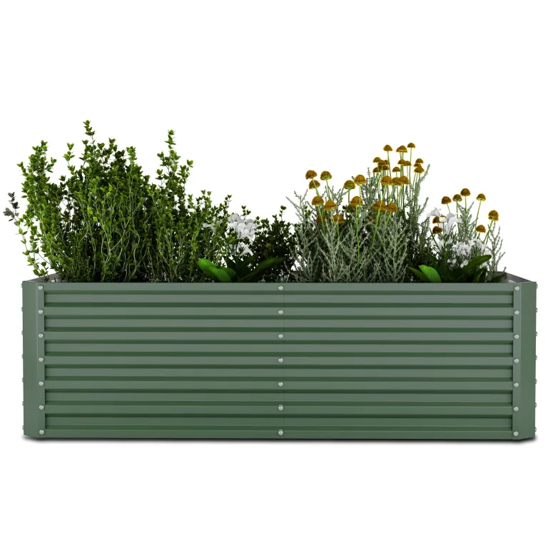 blumfeldt High Grow Straight Hochbeet, 1200 L Metall-Hochbeet Aus Wetterfestem Galvalume-Stahl Für Blumen, Kräuter & Gemüse – Rostbeständig, Offene Bodenstruktur, Einfacher Aufbau – Bild 1