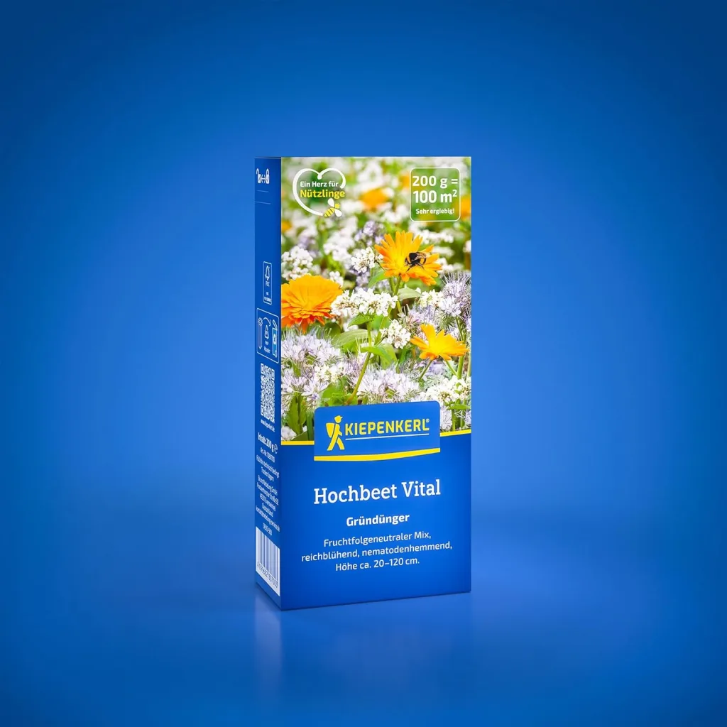 Kiepenkerl Hochbeet Vital 1080700 - Saatgut für den perfekten Gründünger. Ein Fruchtfolgeneutraler Mix ideal als Zwischenfrucht, für die folgenden Kulturen. -Samen