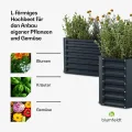 blumfeldt Hochbeet 160x160, L-förmiges Gartenhochbeet 742 L Aus Wetterfestem Galvanostahl, Ergonomisch & Rostbeständig Mit Offenem Boden Für Optimale Drainage & Einfacher Montage - Thumbnail 4
