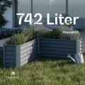 blumfeldt Hochbeet 160x160, L-förmiges Gartenhochbeet 742 L Aus Wetterfestem Galvanostahl, Ergonomisch & Rostbeständig Mit Offenem Boden Für Optimale Drainage & Einfacher Montage - Thumbnail 5