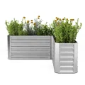 blumfeldt Hochbeet 160x160, L-förmiges Gartenhochbeet 742 L Aus Wetterfestem Galvanostahl, Ergonomisch & Rostbeständig Mit Offenem Boden Für Optimale Drainage & Einfacher Montage - Thumbnail 9