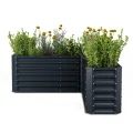 blumfeldt Hochbeet 160x160, L-förmiges Gartenhochbeet 742 L Aus Wetterfestem Galvanostahl, Ergonomisch & Rostbeständig Mit Offenem Boden Für Optimale Drainage & Einfacher Montage - Thumbnail 1
