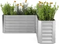 blumfeldt Hochbeet 160x160, L-förmiges Gartenhochbeet 742 L Aus Wetterfestem Galvanostahl, Ergonomisch & Rostbeständig Mit Offenem Boden Für Optimale Drainage & Einfache Montage - Thumbnail 1