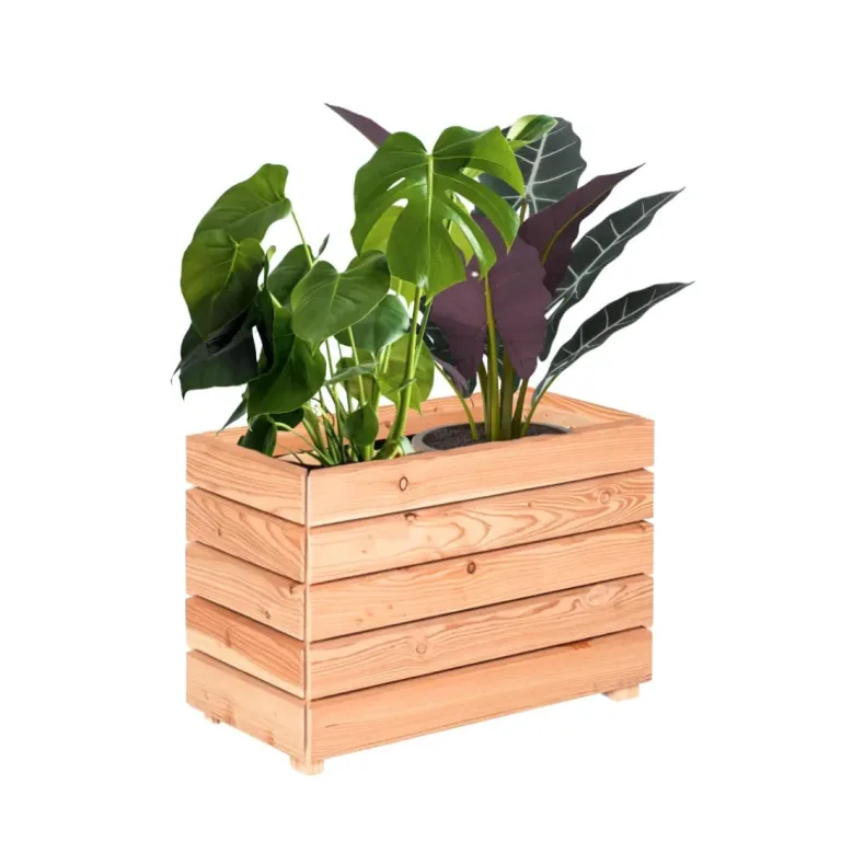Mega Holz Pflanzkübel MODULO 60x30x39 cm (BxTxH) - wetterfester Blumenkasten aus heimischen Lärchenholz - Blumenkübel aus witterungsbeständiger Lärche für Garten, Terrasse und Balkon, Modular, Holz – Bild 8