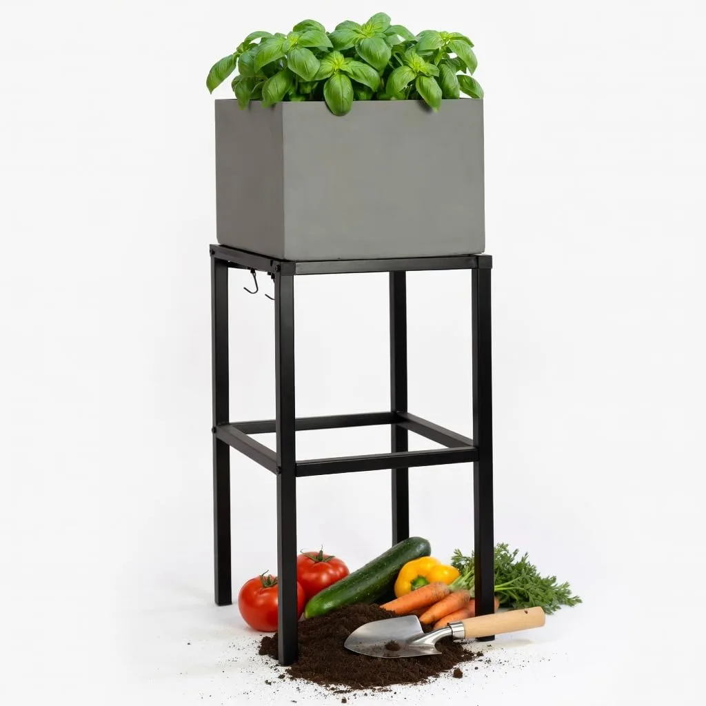 Pflanzwerk Pflanzkübel Hochbeet Gestell Elevate 60x34cm für Garten Terrasse und Balkon Blumenkübel - Pulverbeschichteter Edelstahl - Rostfrei - Premiumqualität - Frostsicher - 2 Jahre Garantie - Bild 1