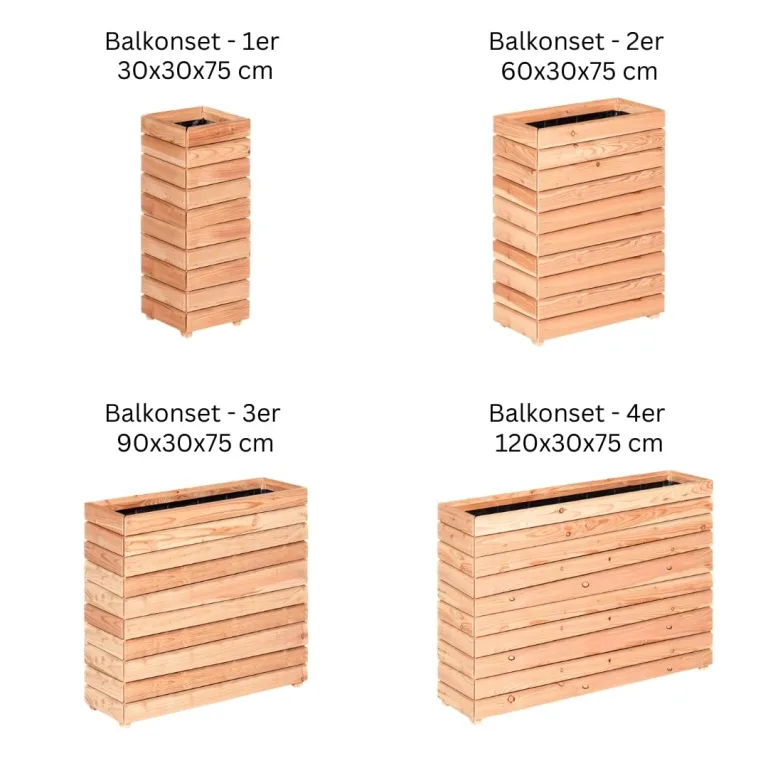 Mega Holz Pflanzkübel MODULO 90x30x39 cm (BxTxH) - wetterfester Blumenkasten aus heimischen Lärchenholz - Blumenkübel aus witterungsbeständiger Lärche für Garten, Terrasse und Balkon, Modular, Holz – Bild 9