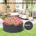 Outsunny Hochbeet aus Stahl, Pflanzbeet Frühbeet Gartenbeet stapelbar Blumenkasten steckbar Pflanzkasten 120x120x43cm Gemüsebeet für Garten Balkon Terrasse, Pflanzkübel für Blumen, Pflanzen - Thumbnail 5