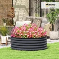 Outsunny Hochbeet aus Stahl, Pflanzbeet Frühbeet Gartenbeet stapelbar Blumenkasten steckbar Pflanzkasten 120x120x43cm Gemüsebeet für Garten Balkon Terrasse, Pflanzkübel für Blumen, Pflanzen - Thumbnail 3