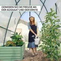 Outsunny Gewächshaus mit Rolltür, 2 Fernster, winterfest Foliengewächshaus aus Stahl, Treibhaus für Balkon, Garten, Tomatenhaus 180 x 180 x 200 cm, Tomatengewächshaus für Tomaten, Gemüse, Blumen, Weiß - Thumbnail 9