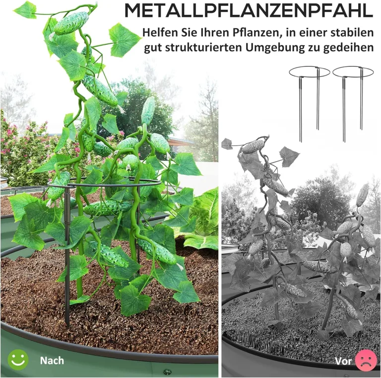 Outsunny 2er-Set Hochbeet aus Stahl, Pflanzbeet Frühbeet Gartenbeet Blumenkasten stapelbar, Pflanzkasten Gemüsebeet 181x93x30cm für Garten Balkon, Pflanzkübel für Blumen, Pflanzen, Gemüse – Bild 4