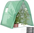 Outsunny Gewächshaus mit Rolltür, 2 Fernster, winterfest Foliengewächshaus aus Stahl, Treibhaus für Balkon, Garten, Tomatenhaus 180 x 180 x 200 cm, Tomatengewächshaus für Tomaten, Gemüse, Blumen, Grün - Thumbnail 1
