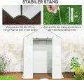 Outsunny Gewächshaus mit Rolltür, Fenster, Regale, Winterfest Foliengewächshaus aus Stahl, Treibhaus für Balkon, Garten, Tomatenhaus 143 x 74 x 190 cm, Tomatengewächshaus für Tomaten, Gemüse, Weiß - Thumbnail 6