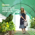 Outsunny Gewächshaus 3 x 2 x 2 m Foliengewächshaus mit 6 Fenster, Rolltüren, Aufrollbar Seitenwänden, UV-beständiger Folientunnel, Winterfest Tomatenhaus mit Erdanker, Grün - Thumbnail 9