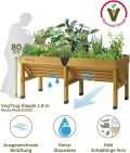 VegTrug Classic V2 1,8m Hochbeet, Natur, Pflanztiefe für flach und tief wurzelndes Gemüse, 100% FSC zertifiziertes Holz, 183 x 76 x 80 cm - Thumbnail 5