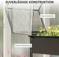 Outsunny Hochbeet mit Abdeckung, erhöhtes Kräuterbeet mit Ablauflöchern, Pflanzkasten aus Metall, wetterbeständig Gemüsebeet, Gartenbeet, Pflanzbeet für Garten, Balkon, 60 x 60 x 120 cm, Schwarz - Thumbnail 6