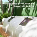 Outsunny Gewächshaus mit Rollfenster Runddach, Winterfest Foliengewächshaus aus Stahl wasserabweisend Treibhaus für Balkon Tomatenhaus mit UV Schutz 300x80x45cm Tomatengewächshaus für Gemüse, Weiß - Thumbnail 6