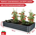 Metall Hochbeet - XXL Gemüsebeet/Kräutergarten aus Stahl - stabil, wetterfest & pflegeleicht - Hochbeete-Kit - Ideal für Kräuter aus dem Garten, Terrasse/Balkon (Anthrazit, 180x90x30cm) - Thumbnail 2