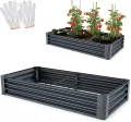 Metall Hochbeet - XXL Gemüsebeet/Kräutergarten aus Stahl - stabil, wetterfest & pflegeleicht - Hochbeete-Kit - Ideal für Kräuter aus dem Garten, Terrasse/Balkon (Anthrazit, 180x90x30cm) - Thumbnail 1