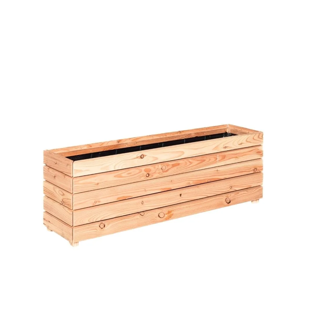 Mega Holz Pflanzkübel MODULO 120x30x39 cm (BxTxH) - wetterfester Blumenkasten aus heimischen Lärchenholz - Blumenkübel aus witterungsbeständiger Lärche für Garten, Terrasse und Balkon, Modular, Holz - Bild 1