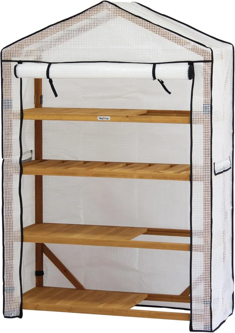 VegTrug Foliengewächshaus mit Holzrahmen, 100% FSC zertifiziertes Holz, 111x49x167cm, Natural – Bild 1