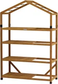 VegTrug Foliengewächshaus mit Holzrahmen, 100% FSC zertifiziertes Holz, 111x49x167cm, Natural - Thumbnail 4