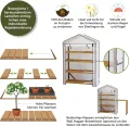 VegTrug Foliengewächshaus mit Holzrahmen, 100% FSC zertifiziertes Holz, 111x49x167cm, Natural - Thumbnail 5