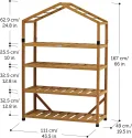 VegTrug Foliengewächshaus mit Holzrahmen, 100% FSC zertifiziertes Holz, 111x49x167cm, Natural - Thumbnail 6