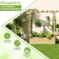 COSTWAY Hochbeet mit Rankgitter & hängendem Dach, Pflanzkasten mit Rankhilfe, Blumenkasten für Kletterpflanzen & hängende Körbe, für Garten Hof Terrasse, Pflanzgefäß aus Holz, Natur - Thumbnail 2
