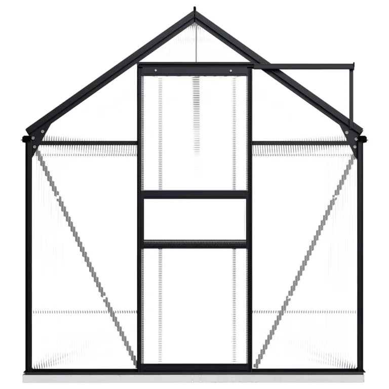 Begehbares Gewächshaus aus Polycarbonat mit Aluminiumrahmen und Fundament für Gartenfundament 190 x 370 x 202 cm Pflanzen Grow House Gartenhaus Bodenfixierung 7,03 m² – Bild 2
