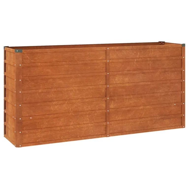 Hochbeet aus Cortenstahl, 160 x 40 x 77 cm, wetterfest, für Garten, Balkon oder Terrasse, Rostig – Bild 2