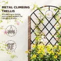 Outsunny Hochbeet mit Metall Rankgitter, Holz Erhöhter Pflanzkasten mit Rollen und Drainagelöchern, Outdoor Hochbeet für Kletterpflanzen, Obst, Gemüse, Blumen, Braun - Thumbnail 3