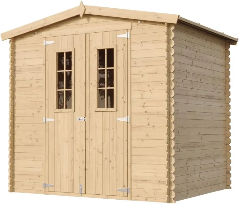 Holzhaus Gartenhaus TIMBELA M369C+M369G - Gartenschuppen Holz mit Boden Imprägnierte B236xL226xH218 cm/ 4.33 m2 Lagerschuppen für Garten - Fahrrad Schuppen - Wasserfestes Dach – Bild 4