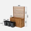 Pflanzkübel mit Rankgitter Spalier mit Pflanzkasten Blumenkasten aus Holz für Garten Balkon Terrasse Hochbeet mit 18L Kunststoff-Pflanzeneinsatz (vertikal-braun, 98x36x55 H130) - Thumbnail 4