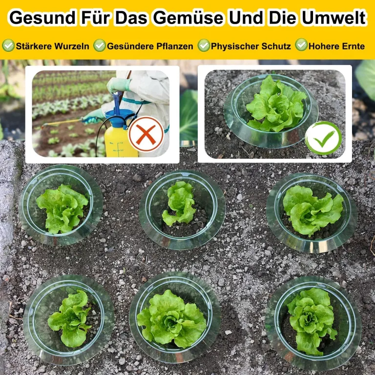 Schneckenkragen,10 Stück Schneckenschutzring Für Salatpflanzen und Kohl,Schneckenschutz Hochbeet Schützt Pflanzen,Schneckenabwehr Ohne Chemie（Enthält Keine Pflanzenhut） – Bild 9