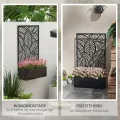 Outsunny Hochbeet Pflanzkasten, Pflanzkübel wandmontage Blumenkasten Metall, Gartenspalier 61 x 23 x 113cm für Garten Balkon Terrasse, Blumenkübel für Kletterpflanzen, Blumen - Thumbnail 3