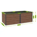 Zelsius Hochbeet verzinkter Stahl 200 x 100 x 77 cm | Anthrazit RAL 7016 Walnuss Holzoptik | Pflanzbeet Outdoor, Gemüsebeet, Blumenbeet, Gartenbeet, Freistehende Hochbeete für Garten - Thumbnail 4