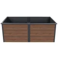 Zelsius Hochbeet verzinkter Stahl 200 x 100 x 77 cm | Anthrazit RAL 7016 Walnuss Holzoptik | Pflanzbeet Outdoor, Gemüsebeet, Blumenbeet, Gartenbeet, Freistehende Hochbeete für Garten - Thumbnail 5
