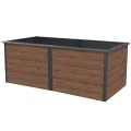 Zelsius Hochbeet verzinkter Stahl 200 x 100 x 77 cm | Anthrazit RAL 7016 Walnuss Holzoptik | Pflanzbeet Outdoor, Gemüsebeet, Blumenbeet, Gartenbeet, Freistehende Hochbeete für Garten - Thumbnail 7
