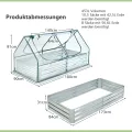 COSTWAY 3 in 1 Gewächshaus mit Hochbeet, Metall Pflanzkasten, PVC-Folie, Blumenbeet mit Zwei Fenstern, Rechteckiges Frühbeet für Blumen, Kräuter im Garten, Terrasse und Balkon, 180x90x91cm, Silber - Thumbnail 6