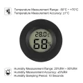 AITRIP 5 x Mini Digital Hygrometer Gauge Indoor Thermometer, Temperatur-Feuchtigkeitsmessgerät für Luftbefeuchter Gewächshaus Gläser Reptilien Gitarrenkoffer, Fahrenheit (℉) oder Celsius(℃) Schwarz - Thumbnail 3