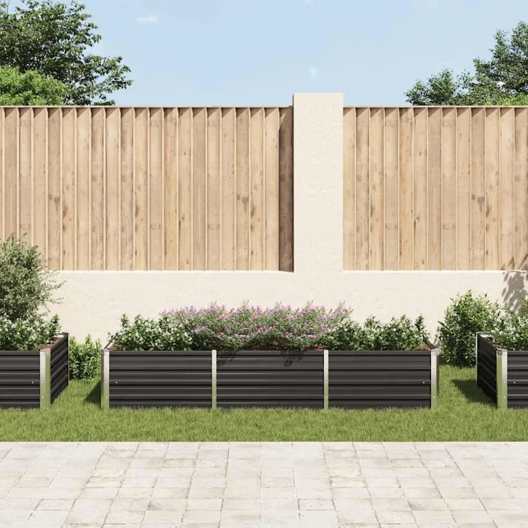 Willood Garten Hochbeet Anthrazit 240 x 80 x 45 cm Verzinkter Stahl – Bild 3