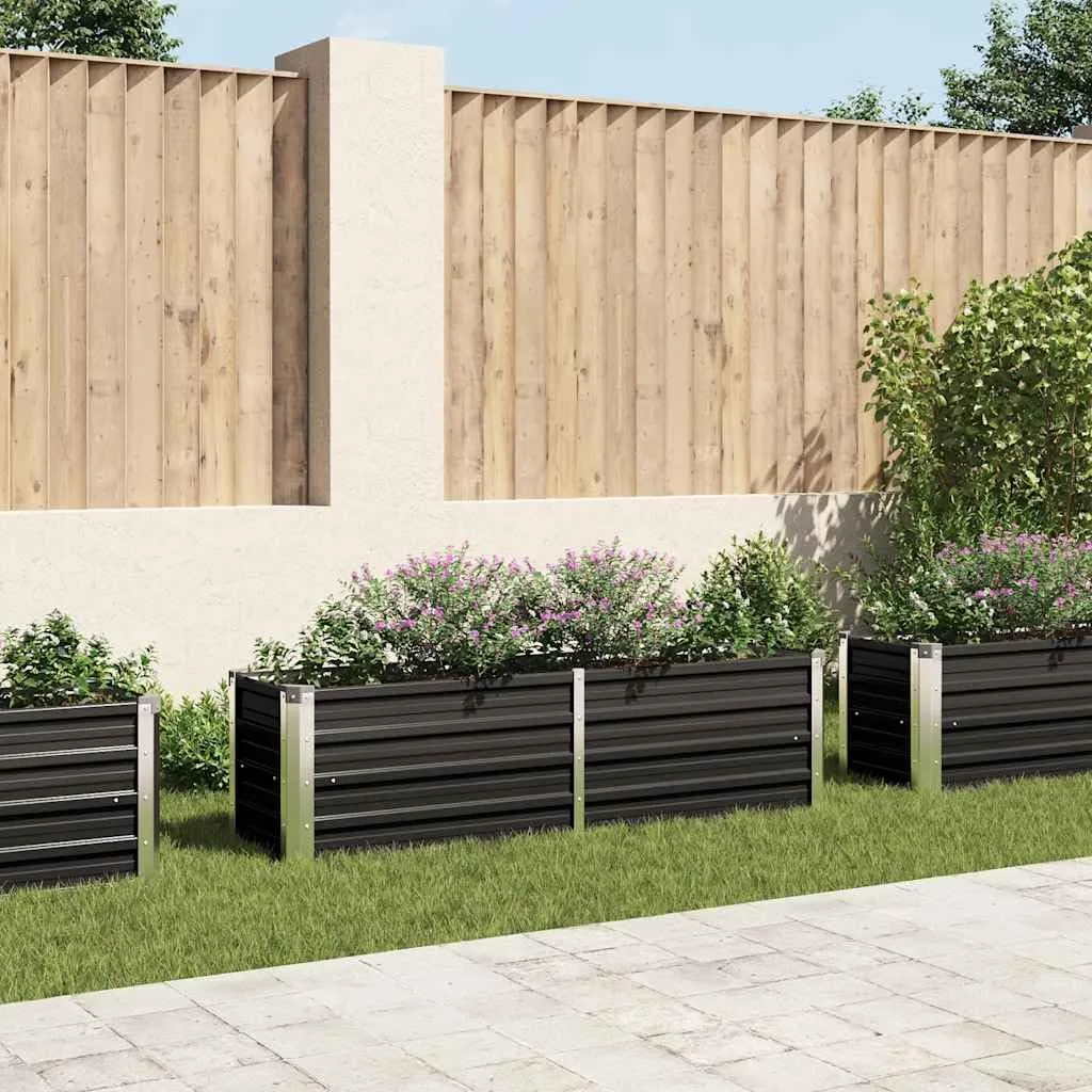 Willood Garten Hochbeet Anthrazit 160 x 40 x 45 cm Verzinkter Stahl - Bild 1