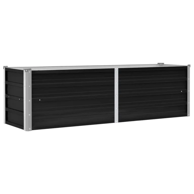 Willood Garten Hochbeet Anthrazit 160 x 40 x 45 cm Verzinkter Stahl – Bild 2